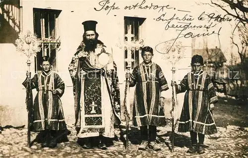 AK / Ansichtskarte Serbien_Serbija Gruppenfoto Pastor Kinder Serbien Serbija