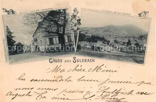 AK / Ansichtskarte Sulzbach_Murr mit Staufen Hotel Xavier Kaeuffer Sulzbach Murr