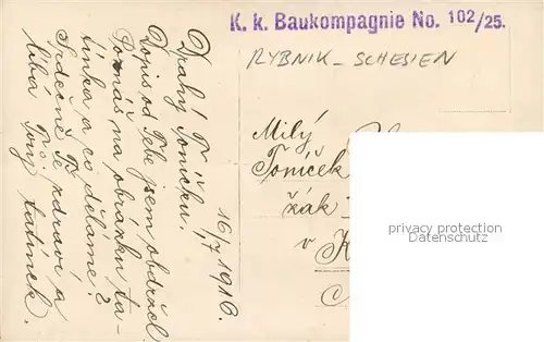 AK / Ansichtskarte Rybnik_Oberschlesien Baukompagnie Rybnik_Oberschlesien