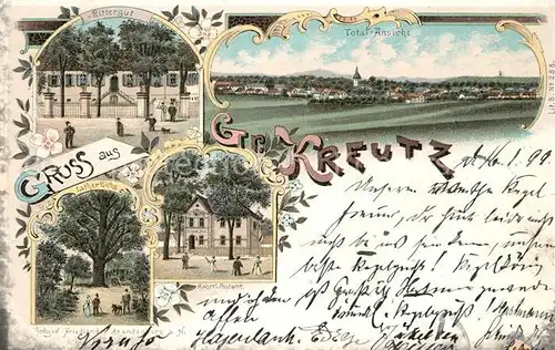 AK / Ansichtskarte Gross_Kreutz_Havel Rittergut Luther Eiche Kaiserliches Postamt Panorama Gross_Kreutz_Havel