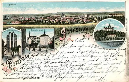 AK / Ansichtskarte Benesov_u_Prahy Schloss Panorama Benesov_u_Prahy