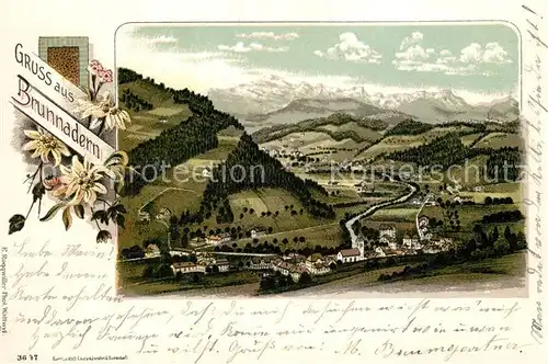 AK / Ansichtskarte Brunnadern_SG Panorama Edelweiss Brunnadern SG
