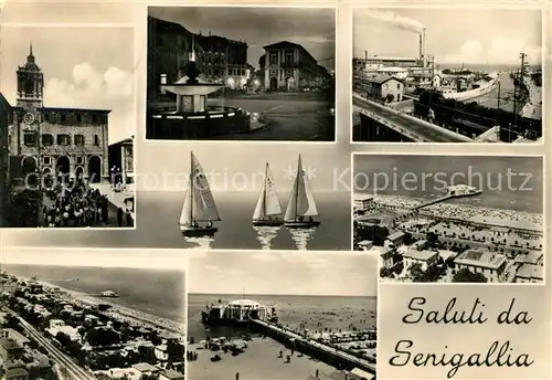 AK / Ansichtskarte Senigallia Teilansichten Strand Seebruecke Hafen Senigallia