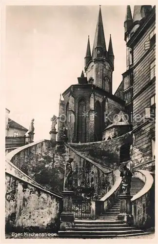 AK / Ansichtskarte Eger_Cheb_Tschechien Kirchenstiege 
