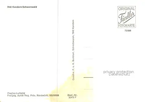 AK / Ansichtskarte Kandern Fliegeraufnahme Kandern