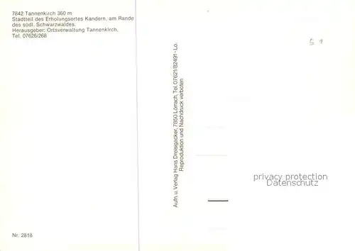 AK / Ansichtskarte Tannenkirch_Baden Panorama Tannenkirch_Baden