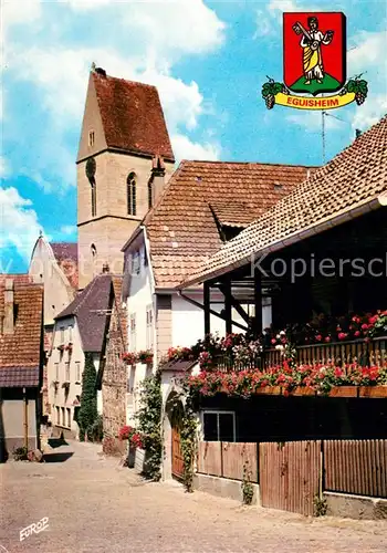 AK / Ansichtskarte Eguisheim_Haut_Rhin Eglise clocher  Eguisheim_Haut_Rhin