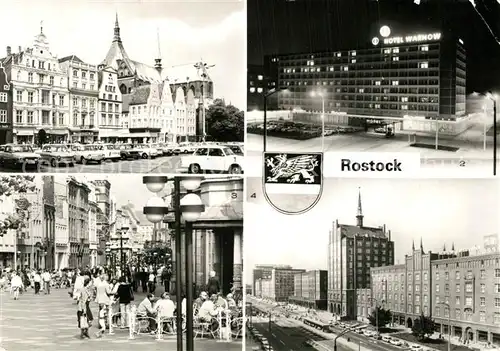 AK / Ansichtskarte Rostock_Mecklenburg Vorpommern Ernst Thaelmann Platz Interhotel Warnow Kroepeliner Strasse Lange Strasse Rostock