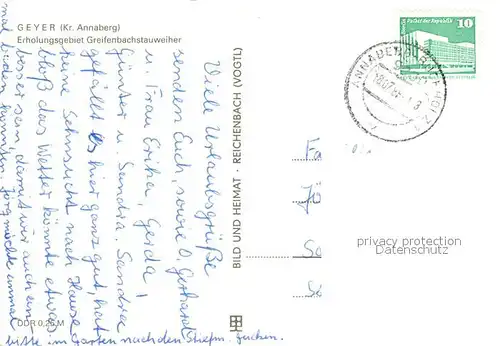 AK / Ansichtskarte Geyer Erholugsgebiet Greifenbachstauweiher  Geyer