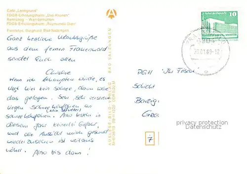 AK / Ansichtskarte Frauenwald_Thueringen Cafe Lenkgrund FDGB Erholungsheime Drei Kronen und Raymonde Dien Rennsteig Wanderhuetten Frauenwald Thueringen