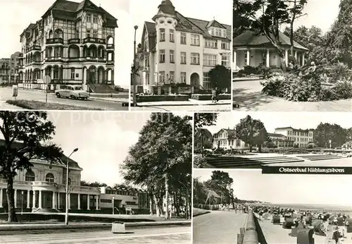 AK / Ansichtskarte Kuehlungsborn_Ostseebad FDGB Erholungsheim Schloss am Meer HOG Nasser Sack Konzertgarten Ost Meerwasserschwimmhalle Ostsee Hotel Kuehlungsborn_Ostseebad
