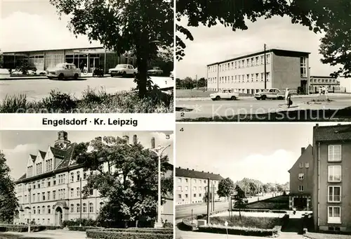 AK / Ansichtskarte Engelsdorf_Leipzig Kaufhalle Neue Schule Friedrich Engels Schule Arthur Winkler Strasse Engelsdorf_Leipzig