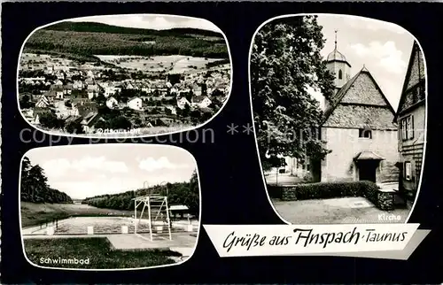 AK / Ansichtskarte Anspach Schwimmbad Kirche  Anspach