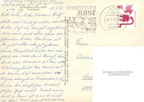 AK / Ansichtskarte Juist_Nordseebad Tennisplatz Fliegeraufnahme Juist_Nordseebad