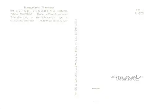 AK / Ansichtskarte Berchtesgaden Fremdenheim Tanneneck Berchtesgaden