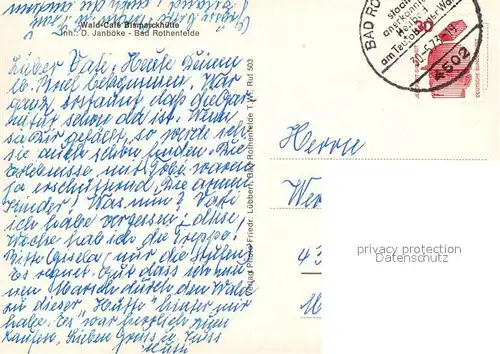 AK / Ansichtskarte Bad_Rothenfelde Wald Cafe Bismarckh?tte  Bad_Rothenfelde