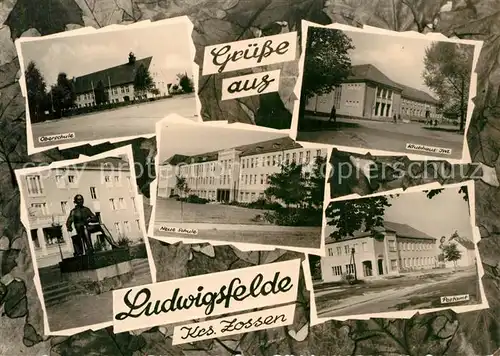 AK / Ansichtskarte Ludwigsfelde Oberschule Klubhaus JWL Neue Schule Postamt  Ludwigsfelde