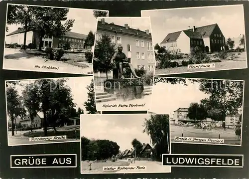 AK / Ansichtskarte Ludwigsfelde Klubhaus Oberschule Potsdamer Strasse Strasse der Jungen Pioniere Ludwigsfelde