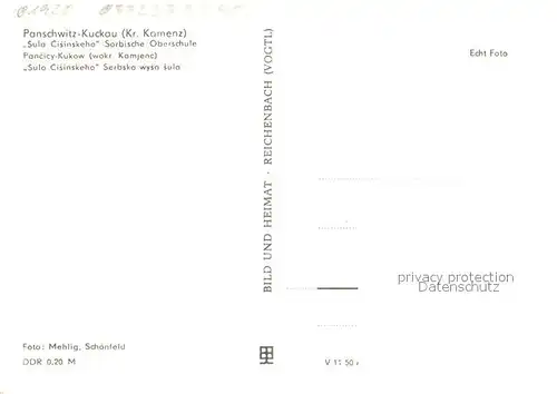 AK / Ansichtskarte Panschwitz Kuckau Sorbische Oberschule  Panschwitz Kuckau