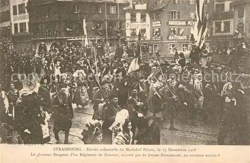 AK / Ansichtskarte Strasbourg_Alsace Soldaten 25 November 1918 Strasbourg Alsace