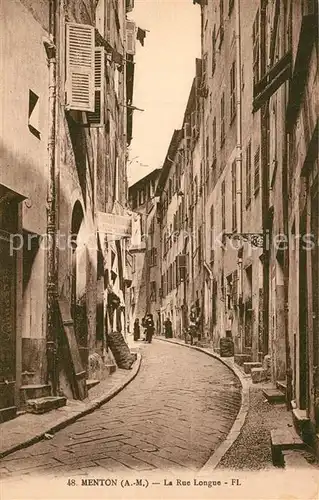 AK / Ansichtskarte Menton_Alpes_Maritimes Rue Longue Menton_Alpes_Maritimes