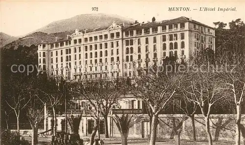 AK / Ansichtskarte Menton_Alpes_Maritimes Hotel Imperial Menton_Alpes_Maritimes