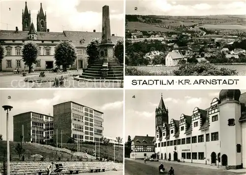 AK / Ansichtskarte Arnstadt_Ilm Marktplatz Panorama Otto Grotewohl Oberschule Rathaus Arnstadt_Ilm