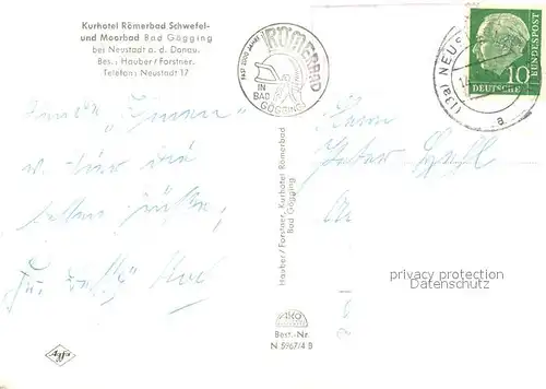 AK / Ansichtskarte Bad_Goegging Roemerbad Kurmittelhaus Roemerbadquelle Speisesaal Bad_Goegging