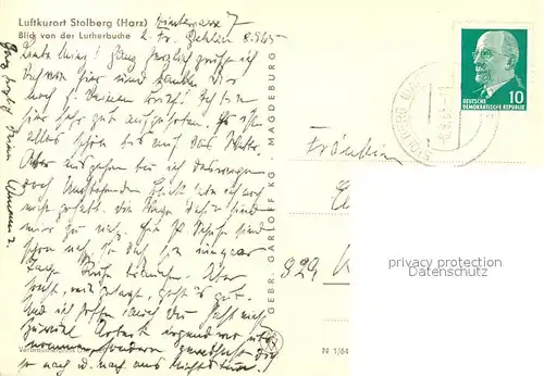 AK / Ansichtskarte Stolberg_Harz Blick von der Lutherbuche Stolberg Harz