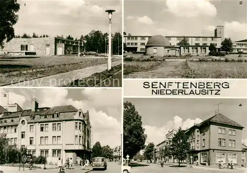 AK / Ansichtskarte Senftenberg_Niederlausitz Volksschwimmbad Planetariu HO Kaufhaus Magnet Bahnhofstrasse und HOG Stadtcafe Senftenberg_Niederlausitz
