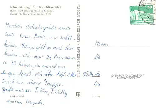 AK / Ansichtskarte Schmiedeberg _Dippoldiswalde Friedenskapelle Martin Luther King Haus Treppenhaus Speisesaal Der Fischzug Schmiedeberg 