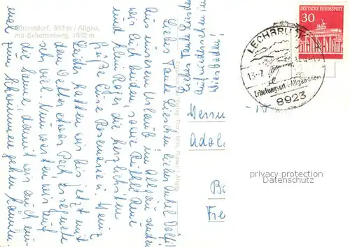 AK / Ansichtskarte Oberstdorf mit Schattenberg  Oberstdorf