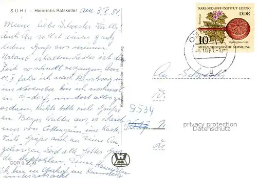 AK / Ansichtskarte Suhl_Thueringer_Wald Heinrichs Ratskeller Suhl_Thueringer_Wald