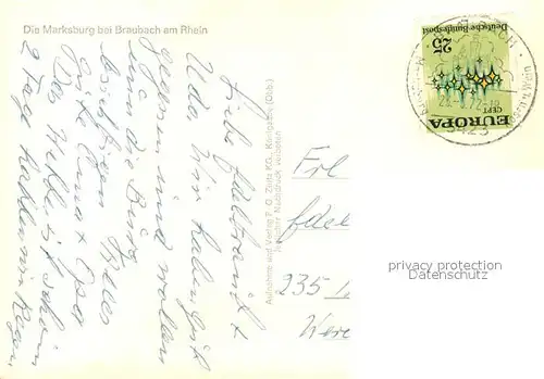 AK / Ansichtskarte Braubach_Rhein Die Marksburg Braubach Rhein
