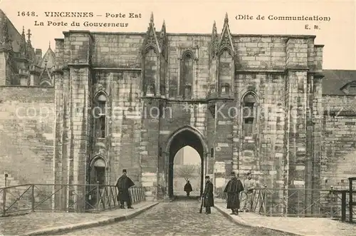 AK / Ansichtskarte Vincennes La Porte du Gouverneur Vincennes