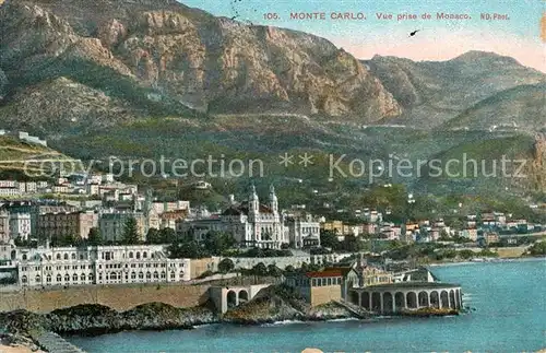 AK / Ansichtskarte Monte Carlo Vue prise de Monaco Monte Carlo