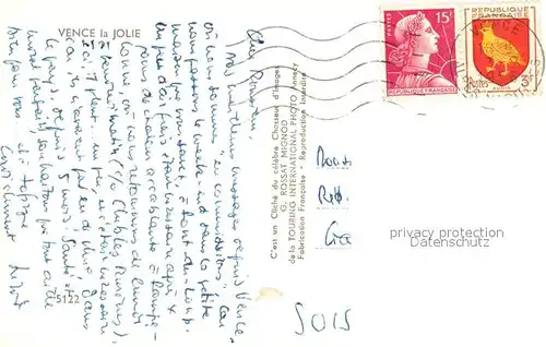 AK / Ansichtskarte Vence la Jolie Vue partielle Vence la Jolie