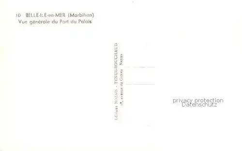 AK / Ansichtskarte Belle Ile en Mer Vue generale du Port du Palais Belle Ile en Mer