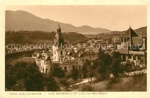 AK / Ansichtskarte Aix les Bains Vue generale et Lac du Bourget Aix les Bains