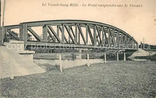 AK / Ansichtskarte Vaudelnay Le Pont suspendu sur le Thouet Vaudelnay