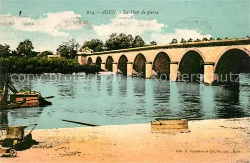 AK / Ansichtskarte Agen_Lot_et_Garonne Le Pont de pierre Agen_Lot_et_Garonne