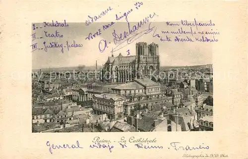 AK / Ansichtskarte Reims_Champagne_Ardenne La Cathedrale Reims_Champagne_Ardenne