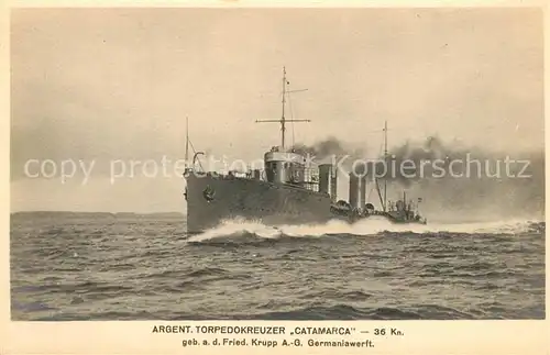 AK / Ansichtskarte Marine Torpedokreuzer Catamarca Germaniawerft  