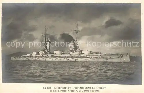 AK / Ansichtskarte Marine T Linienschiff Prinzregent Luitpold Krupp Germaniawerft  