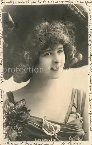 AK / Ansichtskarte Foto_Reutlinger_Paris Schauspielerin Elise de Vere Foto_Reutlinger_Paris
