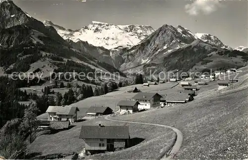 AK / Ansichtskarte Ausserschwand_Adelboden Panorama mit Berner Alpen Ausserschwand Adelboden