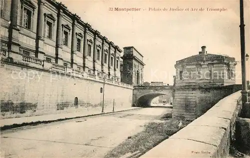 AK / Ansichtskarte Montpellier_Herault Palais de Justice et Arc de Triomphe Montpellier Herault