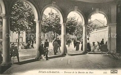 AK / Ansichtskarte Evian les Bains_Haute_Savoie Terrasse de la Buvette du Parc Evian les Bains_Haute