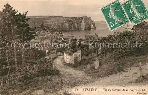 AK / Ansichtskarte Etretat Vue du Chemin de la Plage Etretat