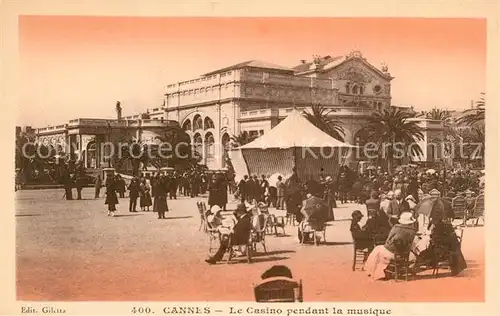 AK / Ansichtskarte Cannes_Alpes Maritimes Le Casino pendant la musique Cannes Alpes Maritimes